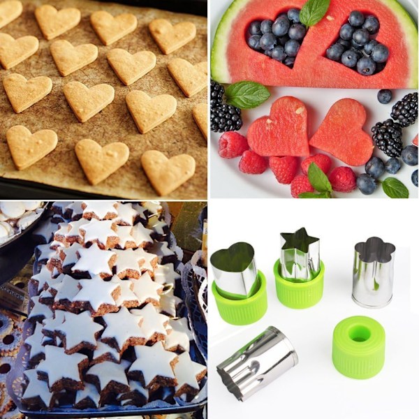 Frukt och grönsaksskärare former set - kakstämplar för barn