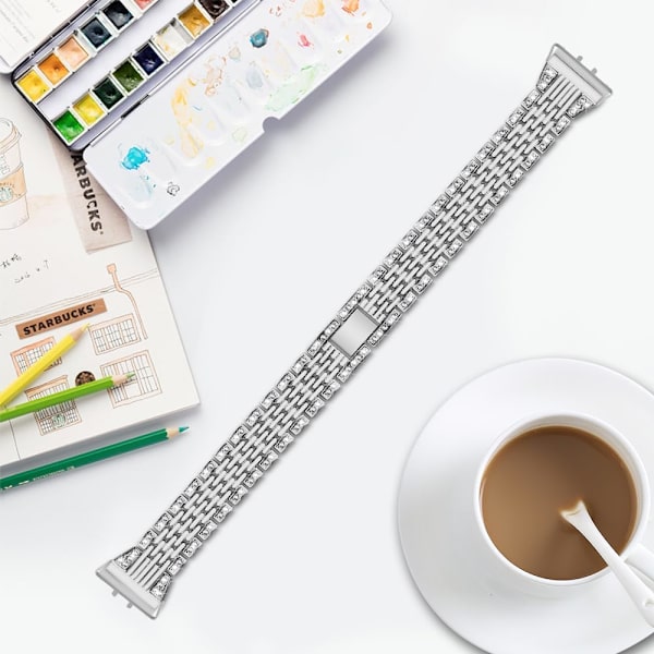 Armband kompatibel med   Galaxy Fit 3 Watch Band Rhinestone Diamond Bling Justerbar Rem Armband Kompatibel med   Galaxy Fit 3 Band för