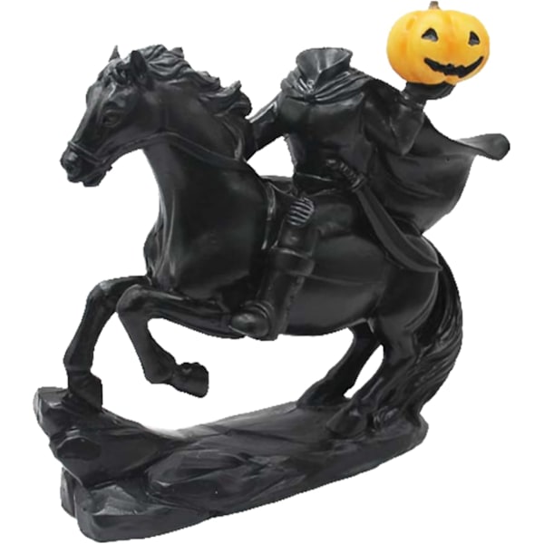 Huvudlös ryttare dekorationshuvud staty     skräckhartshuvudlös ryttare staty med pumpa vintage huvudlös ryttare dekor för stil 2