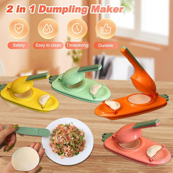 2 i 1, Multifunktionell Dumpling Form Set, Dumplings Skin Artifact Diy Verktyg, Manuell Empanad Orange-red