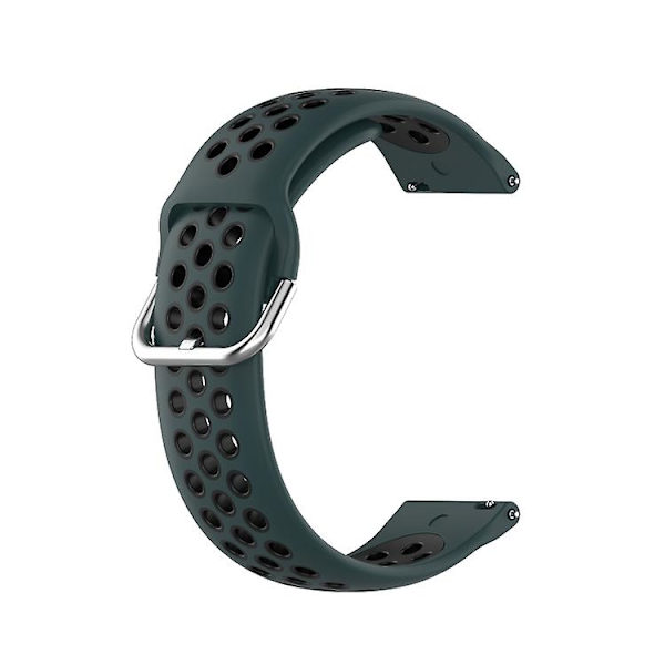 Til Fitbit Versa 2 / Versa Lite / Blaze 23mm Sports To Farver Silikone Udskiftningsrem Urrem PGE Olive Green Black