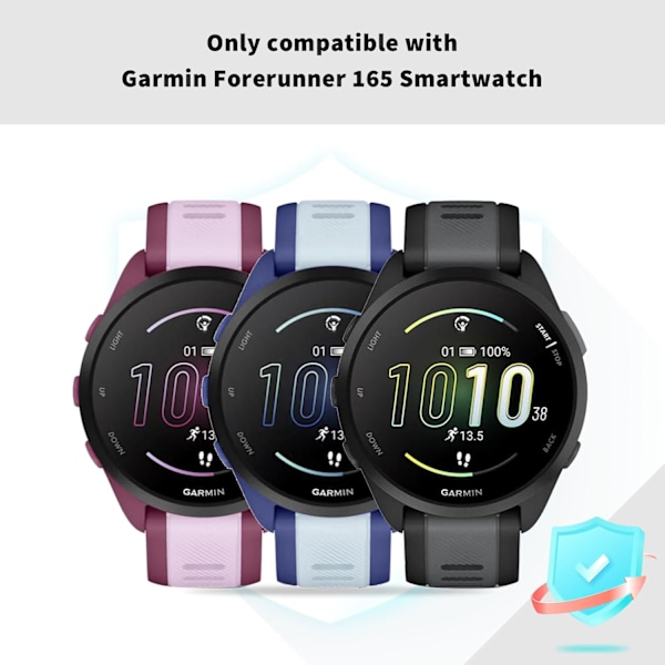 Skärmskyddsfodral för Garmin Forerunner 165, Slim Guard Bumper Full Coverage Hårt PC Skyddande Skal HD Ultratunt Fodral för Forerunner 165 Smar