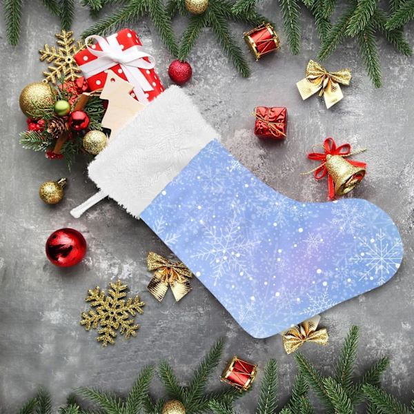 Julklapp, Personliga Julklappsstrumpor 2-pack Vinter Jul Snöflingor 45,7 cm Julstrumpor Hängande Ornament Eldstad för