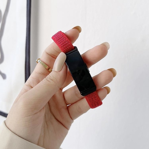 For Fitbit Inspire 2 Nylon Loop Strap Watch Band LIC Red