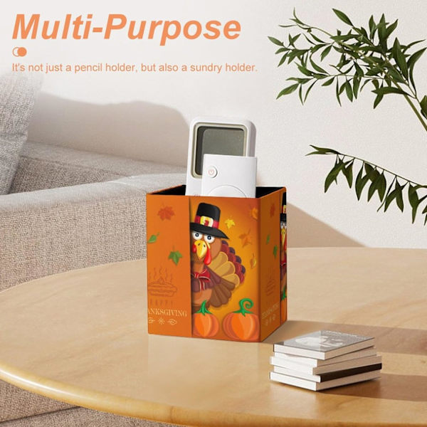 Blyantholder til skrivebord, nksgiving Crtoon Tyrkiet n Holder Storge Desktop n Orgnizer Desk ncil Orgnizer Mkeup Brush Holder til kontor Thanksgiving