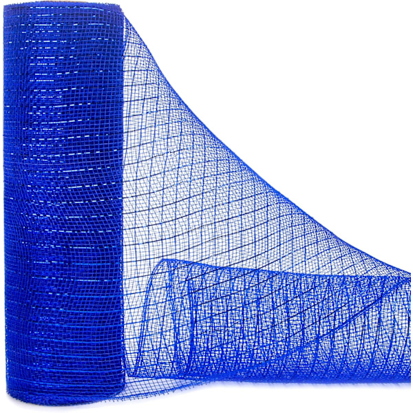Kongeblå metallisk meshbånd, 10 tommer x 30 fod (10Yard), Kongeblå med