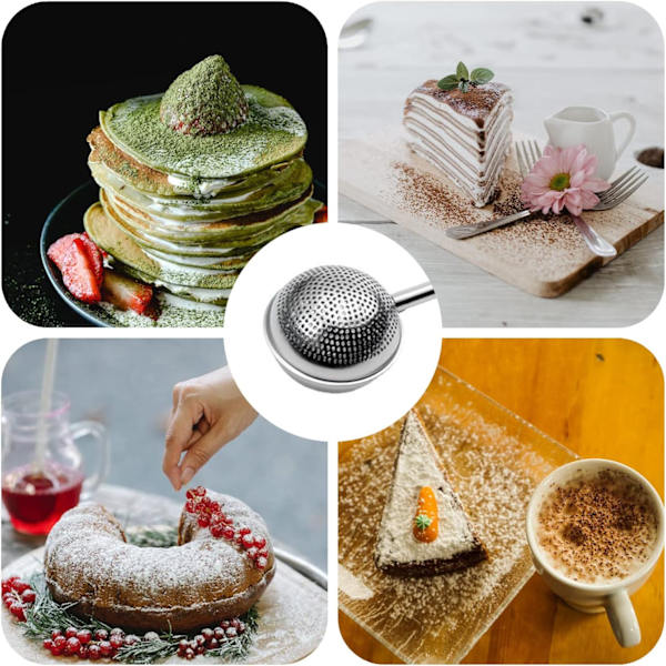 Teinfuser, pulverformet sukkerdåse, 3-pak rustfrit stål te