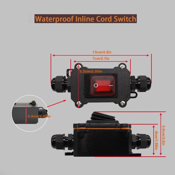 DC 12V Inline Power Switch Quick Connect/Disconnect-afbrydere Power Header Switches SAE til SAE-kabel med tænd/sluk-afbrydere til solpaneler,