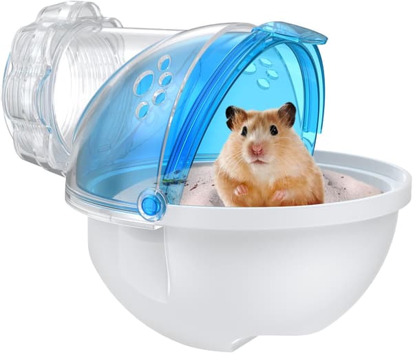 Hamster Sandbadbeholder, Sandbad til Hamstere, Hamsterbad, Hamster Støvbad, Hamster Badeværelse, Hamster Bur Tilbehør til Gerbil,