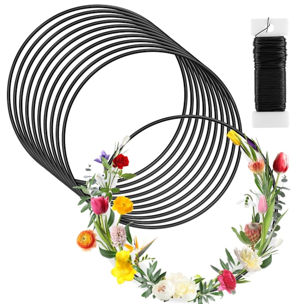 Blomsterkrans Makramringer for DIY-dekor - 6 tommer