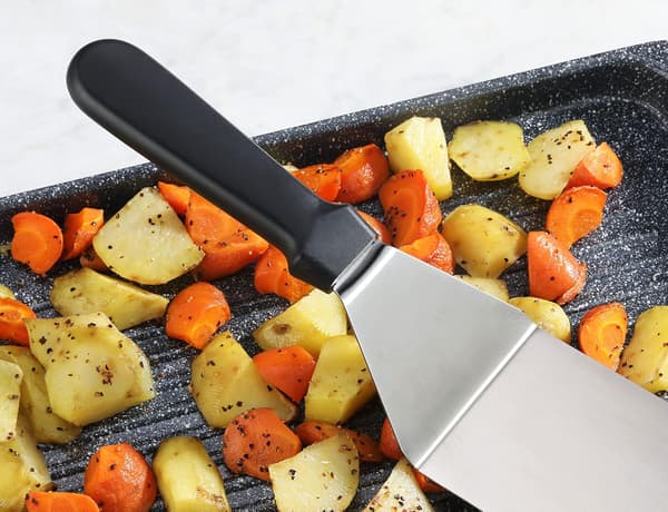 wxsp Sort spatel i rustfrit stål - Teppanyaki spatel - Udendørs grillning - 37