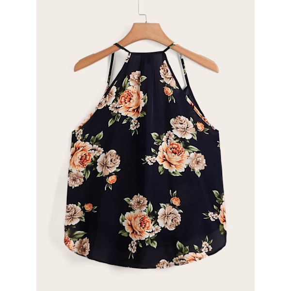 Kvinners ermeløs vri foran wrap cami tank topp med spaghetti stropp tee