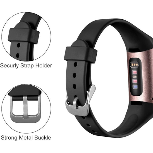 Kompatibel med Fitbit Charge 4/3-rem - Myk erstatningssportsarmbånd for kvinner og menn (liten/stor)