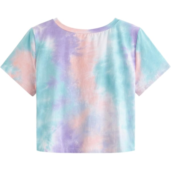Kvinners Casual Twist Front Kort Ermet Avling T-skjorte