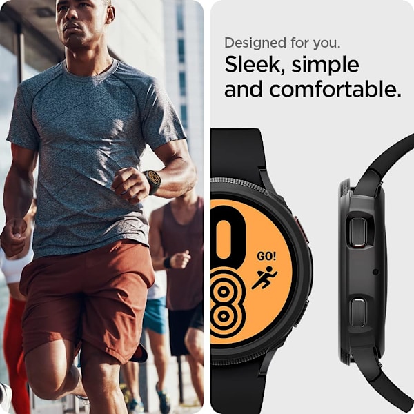 Liquid Air Skal Designat för Galaxy Watch FE (2024), 5 40mm (2022), 4 40mm (2021) - Matt Svart Matt Svart