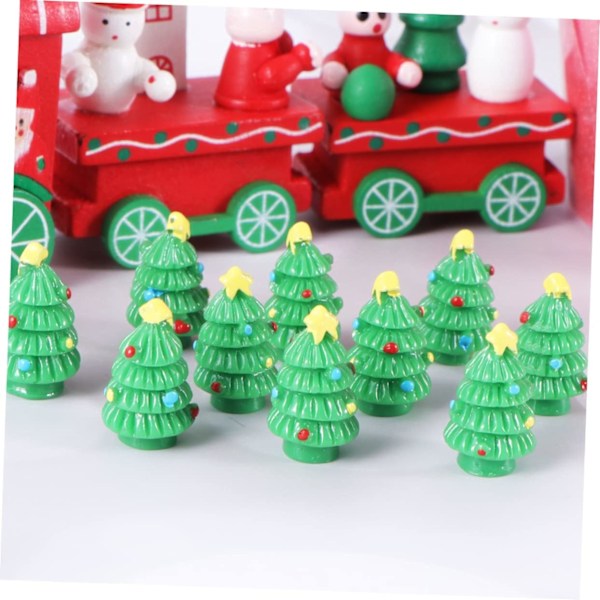 10 stk Miniatyrfigur Mini Juletre Ornament Xmas Bag Fillers DIY Jul