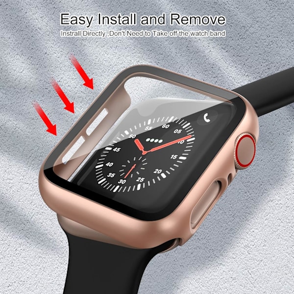2-pakning Hard PC-deksel Kompatibelt med Apple Watch Series 6 / SE / 5/4 40mm Kvinner Menn, Totalt PC-deksel Slank Herdet Glass Skjermbeskytter Beskyttende Co