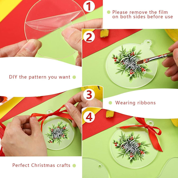 18 st julgranskulor i akryl - DIY-prydnader