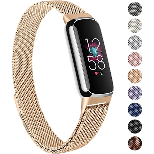 Rostfritt stål Mesh Loop-armband för Fitbit Luxe (kvinnor/män)