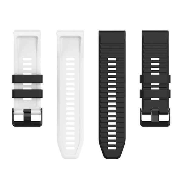 Til Garmin Fenix ​​7 22mm To-farvet silikone urbånd KKN Black White