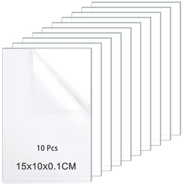 10 st Akrylglas Transparent Kristallklar Panel - 1 mm Tjock Plexiglas Akrylskivor