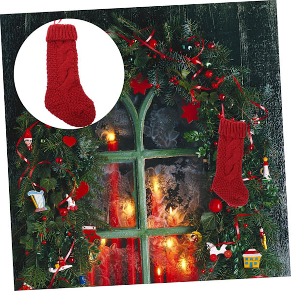 TOPBATHY 2-pack Julstrumpor Julstrumpor Julstrumpor för barn Julhängande strumpa Julstrumpa Dekoration Julgranspynt