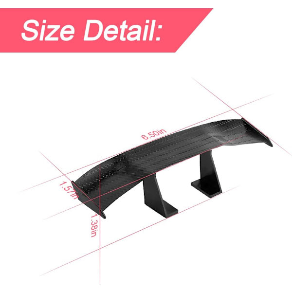 3PCS Mini Spoiler Ving til Bil, 6,7 Tommers Universal Auto Bil Haleblad