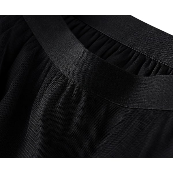 Kvinnors Mesh Lagrad Kjol, Solid Färg Elastisk Hög Midja Sheer Tutu Tulle
