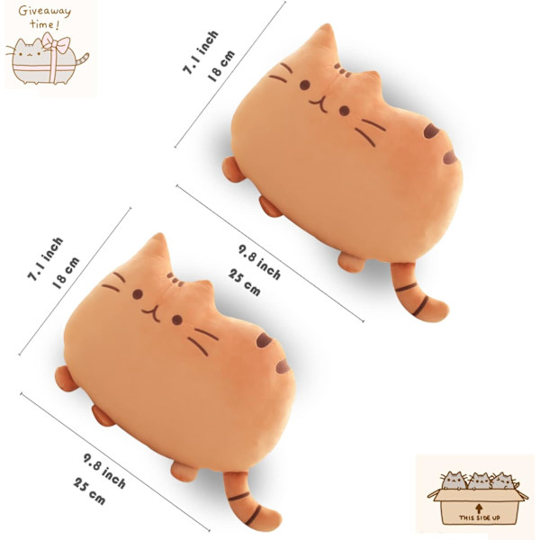 2 st. Gosig Chubby Cat nackkudde