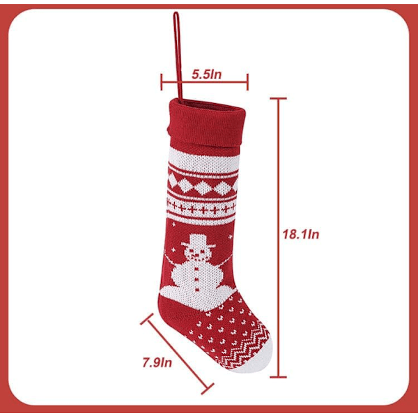 4-pack julstrumpor 18 tum stora stickade julstrumpor jul