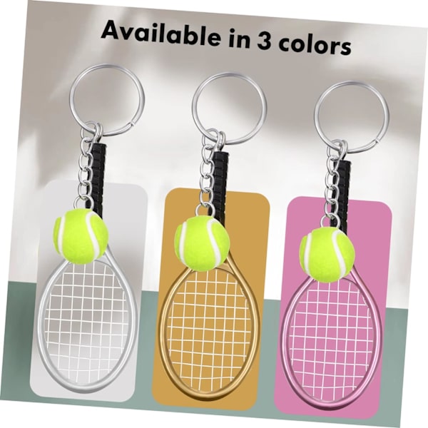 15 stk. Tennis Racket Nøglering Mini Volleyball Nøglering Nøgleringe til Tennis Racket Bulk Gaver til Voksne Sports Nøglering til Charm Flocking Miss As