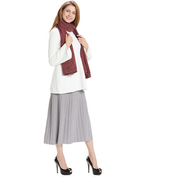 Kvinnors varma Pashmina sjal wrap vinter mjuk kashmir halsduk med fickor