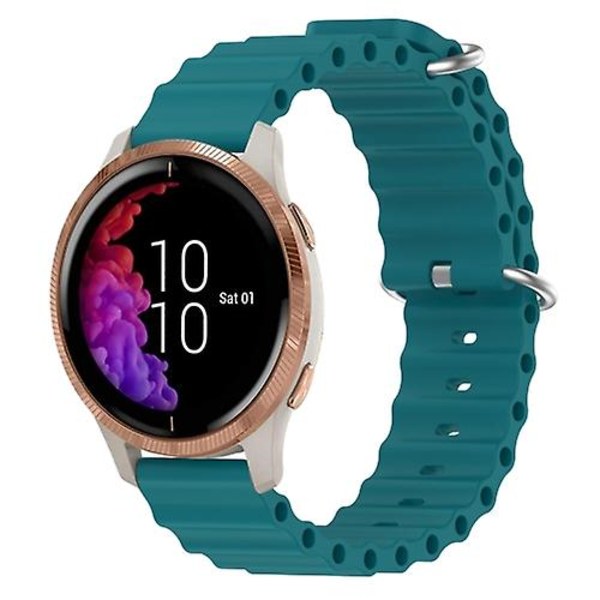 For Garmin Venu 20mm Ocean Style Silikon Solid Color Watch Band JTT Green