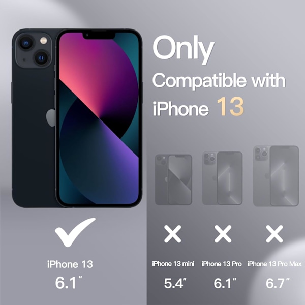Silikonskal för iPhone 13 6.1-Ih, Siy-Mjuk Fullständigt Skyddande Mobilskal, Stötsäkert Skal med Mikrofiberfoder (Svart) Svart