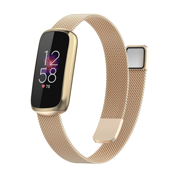 Justerbar rem i rustfrit stål mesh til Fitbit Luxe/luxe Special Edition Fitness Tracker til kvinder og mænd Champagne Gold