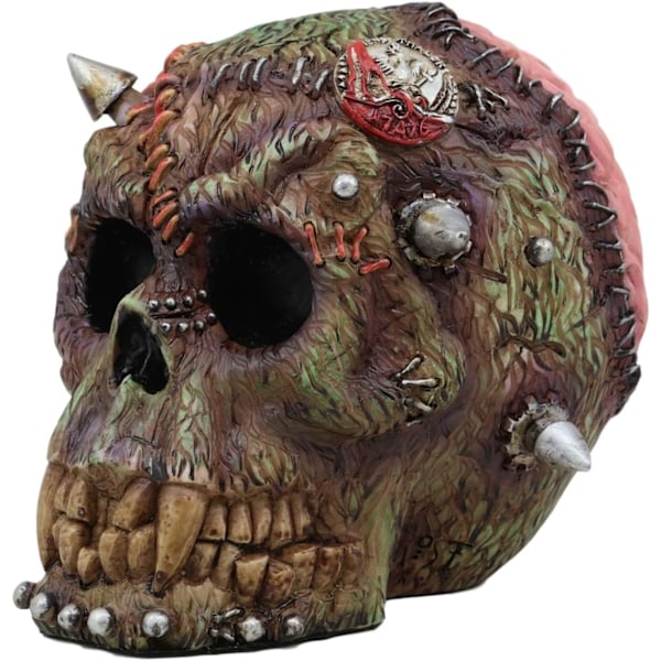 Ebros Day of The Dead Zombie Vampire Frankenstein Skull med öppen hjärna Figurine 6\" Lång Undead T Virus Infected Statue Dead Apocalypse Zombies