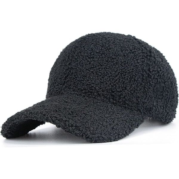 Kvinnors Faux-Lamb-Wool Baseball-Cap Utomhus Vinter Varma Teddy-Fleece Stil