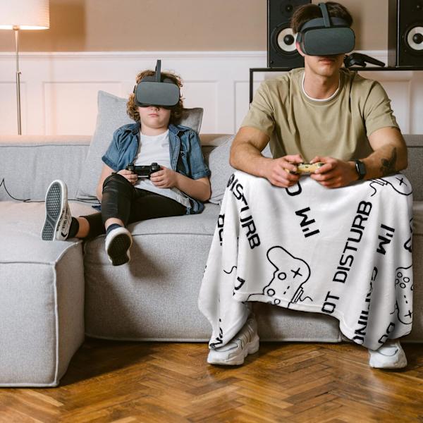 Gamer-gaver Fuzzy Throw Blanket (videospillromdekor, 40 x 50 tommer)