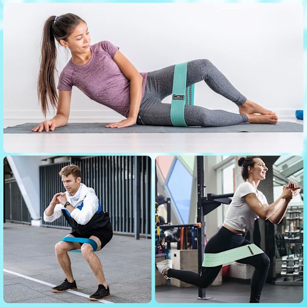 Sätt Prtable Eercise Lps fr Ben och Höft 3 Motståndsnivåer Wrkut Vikt  med Nn-Slip Design Wrkut Fle fr Hme  ffice Grön Blå