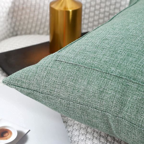 Kuddöverdrag i lantlig stil, salviagrön - 2-pack, 61 x 61 cm