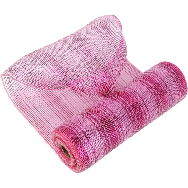 Rosa Dekorationsnät 10 Tum Alla Hjärtans Dag Varm Rosa Nätband Tygnät Rulle
