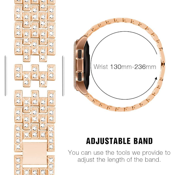 Kompatibel med Galaxy Watch 7/6/5/4 40mm 44mm/ Galaxy Watch FE 2024/Watch 3 41mm/ Watch 42mm/Active 2 Band, 2 Pack 20mm Dame Smykker Bling