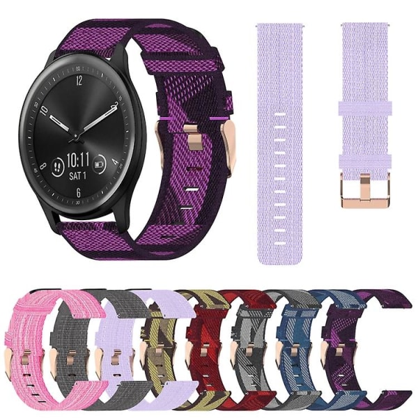 För Garmin Vivomove 20mm Nylon Woven Watch Band YQI Grey