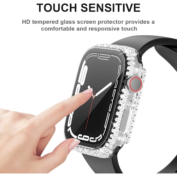 2-pak etui til Apple Watch Series 8 Series 7 41 mm med hærdet glas
