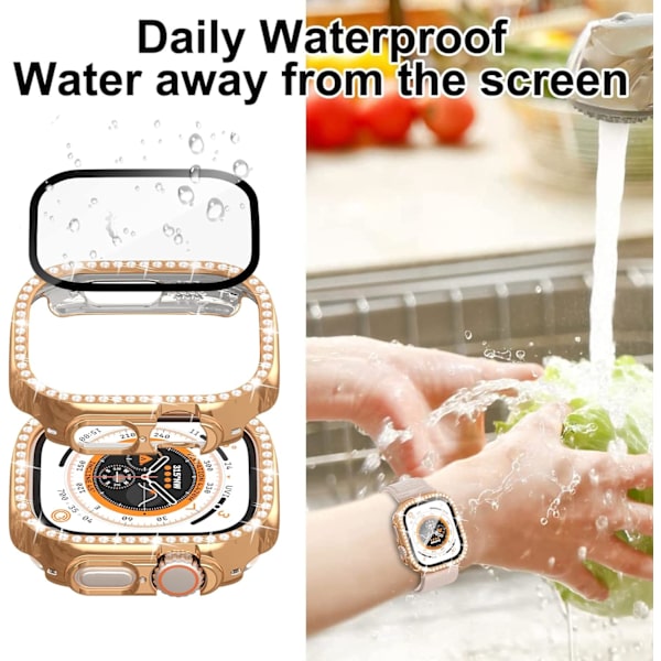 2+2-pack Bling-fodral för Apple Watch Ultra 49 mm skärmskydd,2