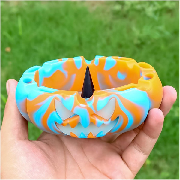 Blå Rock Punk Style Skull Askebæger Resin Håndværk Hjemmeindretning Halloween Dekoration Husholdningsartikler Blå  Blå