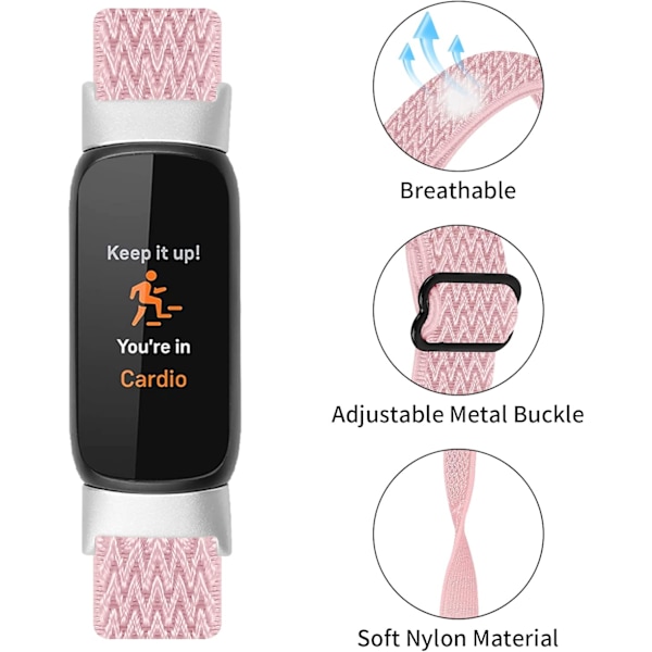 Passar för Fitbit Luxe/Luxe SE Bands Dam Herr, peathable Elastisk Nylon