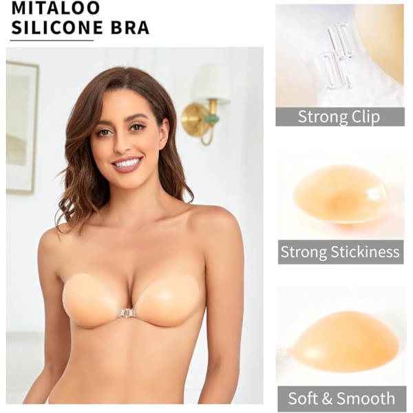 Självhäftande BH Invisible Sticky Strapless Push Up Backless