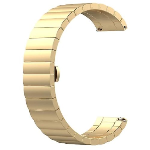 Til Garmin Forerunner 245 Rustfrit Stålarmbånd & Sommerfuglespænde FEM Golden