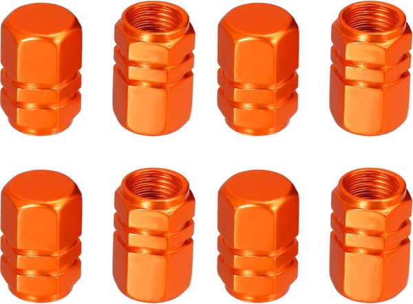 wxsp 8 Delar Orange Däckventilhylsor Hjulventilkåpor Biltäta Däcklock, Hexagonform